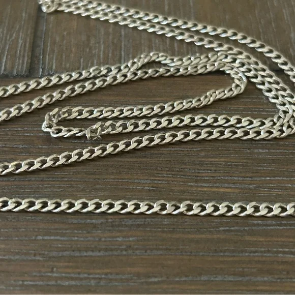 .925 Silver Curb Chain Necklace 28” - Picture 5 of 8